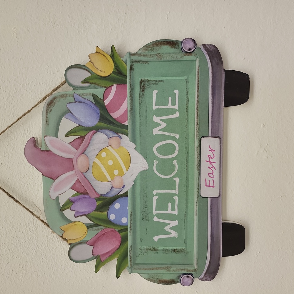 Easter Gnome Truck Sign